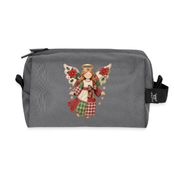 Ange de Noël avec des étoiles dorées - Trousse de toilette en tissu recyclé - anthracite - Devant