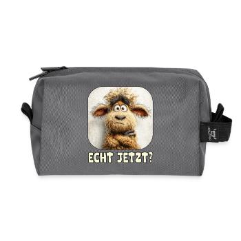 Echt Jetzt? Verwunderter Wollmonster Schaf - Recycelte Kulturtasche - Anthrazit - Vorne
