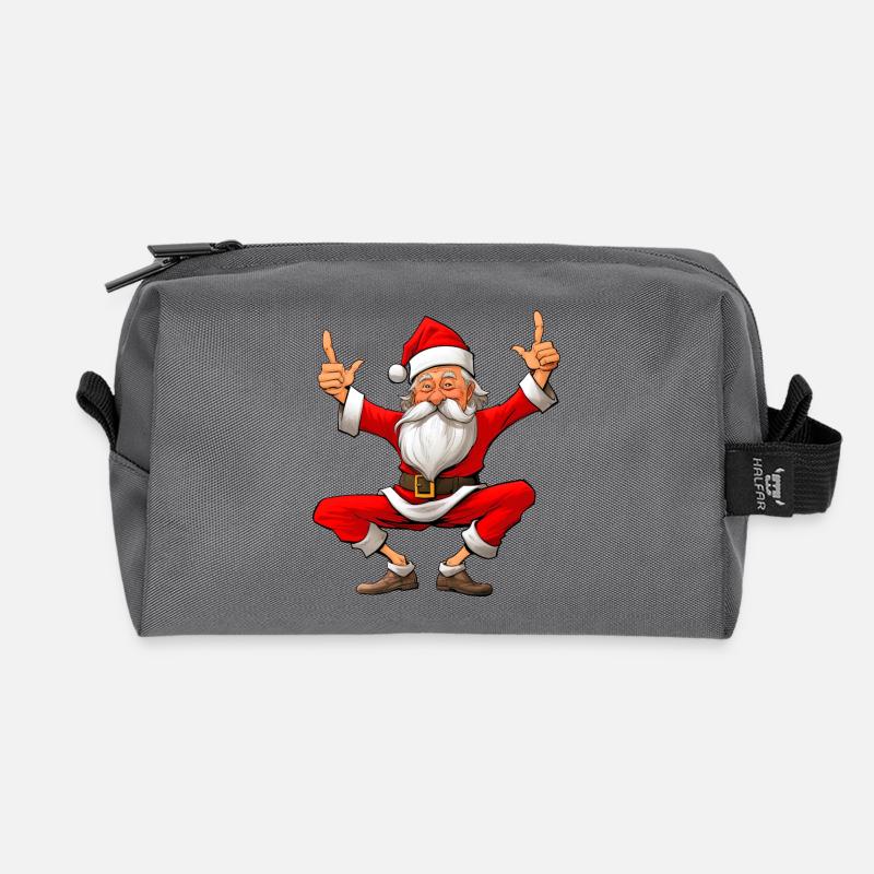 Yogis Weihnachten - Recycelte Kulturtasche - Anthrazit