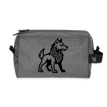 Wolf Wikinger - Recycelte Kulturtasche - Anthrazit - Vorne
