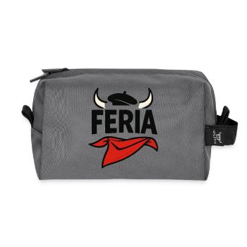 Féria - Pays Basque - Trousse de toilette en tissu recyclé - anthracite - Devant