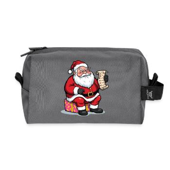Weihnachtsmann-Humor-Checkliste - Recycelte Kulturtasche - Anthrazit - Vorne
