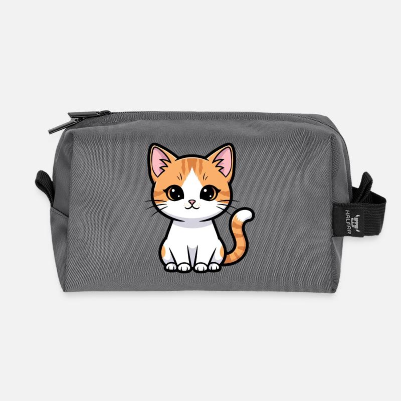 Calico-Kätzchen-Anhänger - Recycelte Kulturtasche - Anthrazit