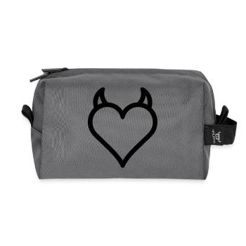 Demon Heart - Recycled Toiletry Zip Bag - anthracite - Front