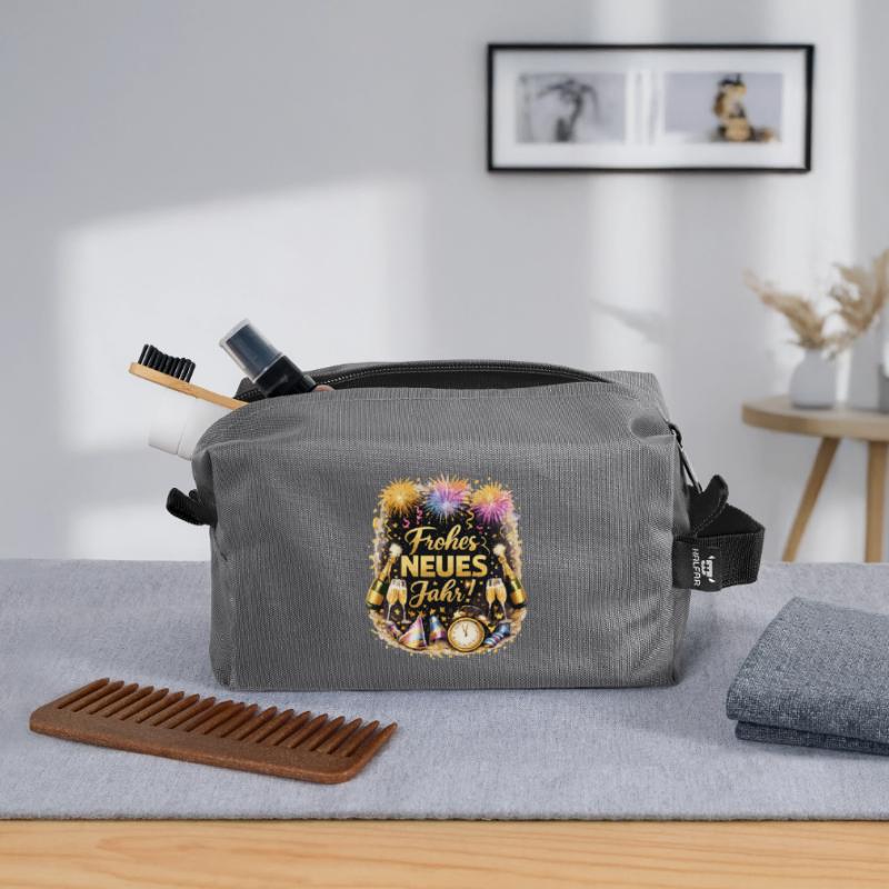 Happy New Year Countdown Fireworks Recycled Toiletry Zip Bag