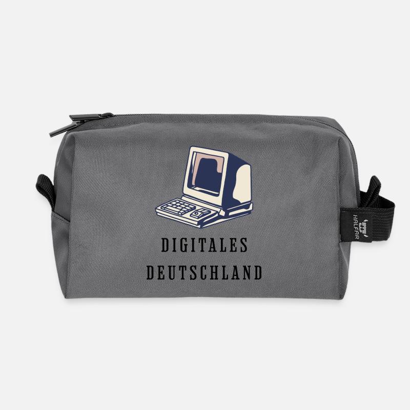 Retro-Computer im 80er Stil Digitales Deutschland - Recycelte Kulturtasche - Anthrazit
