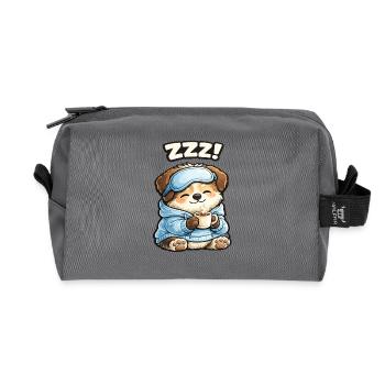 Paw sleeper in pajamas - Recycled Toiletry Zip Bag - anthracite - Front