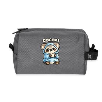 Cocoa Panda Hoodie - Recycled Toiletry Zip Bag - anthracite - Front