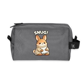 Motif de lapin câlin chaud - Trousse de toilette en tissu recyclé - anthracite - Devant