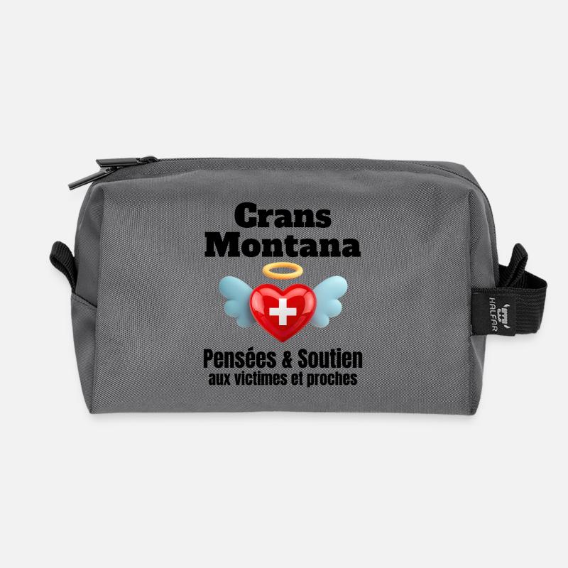Schweiz, ich bin Schweizerin, Crans-Montana - Recycelte Kulturtasche - Anthrazit