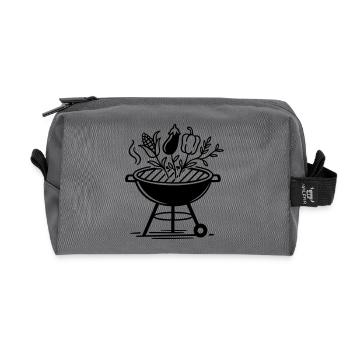 Vegan Grilling with Vegetables & BBQ Style - Recycled Toiletry Zip Bag - anthracite - Front