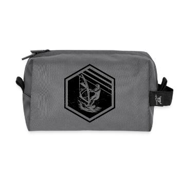 Funny Windsurf Motif - Recycled Toiletry Zip Bag - anthracite - Front