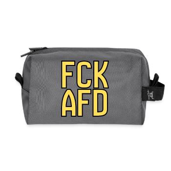 Counter-Right Typo Protest - Recycled Toiletry Zip Bag - anthracite - Front