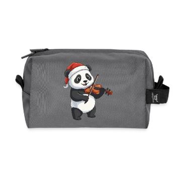 Weihnachtspandabär spielt Geigenkunst - Recycelte Kulturtasche - Anthrazit - Vorne