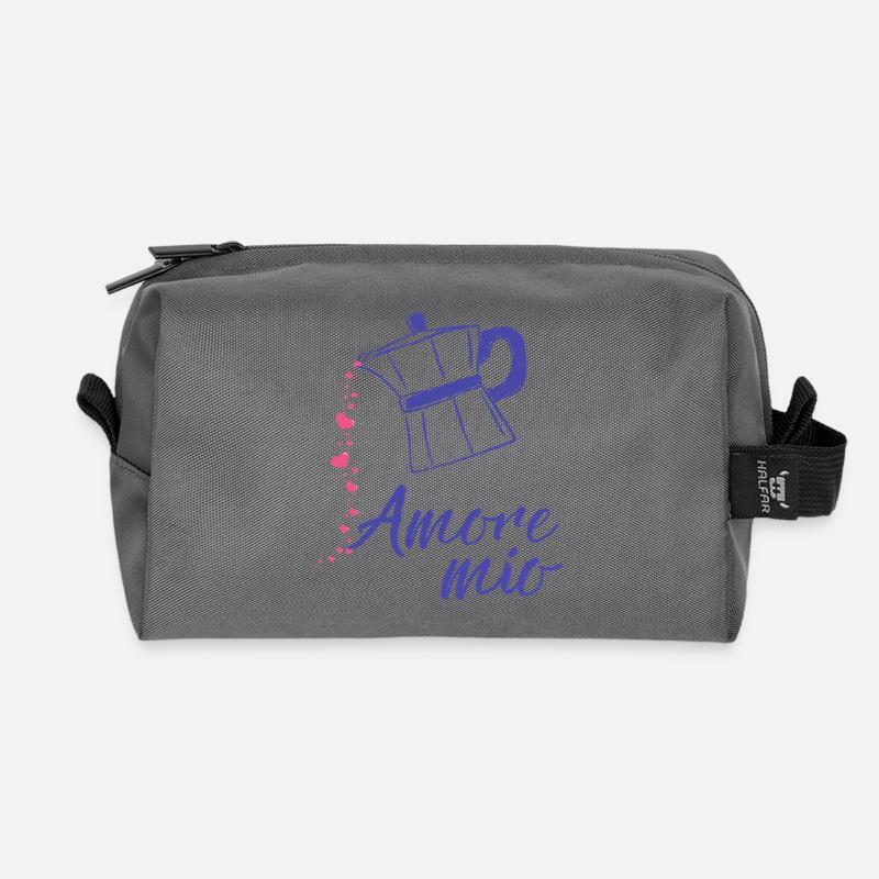 Amore_mio_epsresso_herz_ - Recycled Toiletry Zip Bag - anthracite