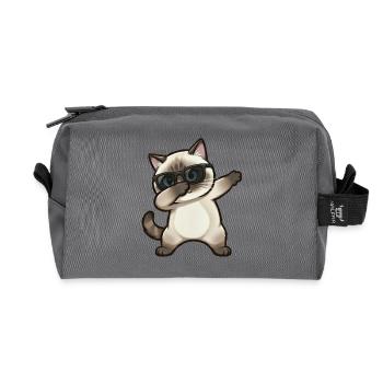 Dabbing Siamkatze - Recycelte Kulturtasche - Anthrazit - Vorne