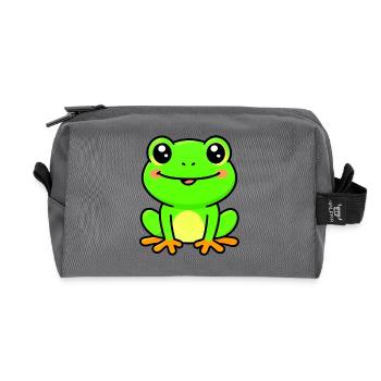 Charme de grenouille citron vert brillante - Trousse de toilette en tissu recyclé - anthracite - Devant
