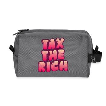 Tax The Rich - Recycled Toiletry Zip Bag - anthracite - Front