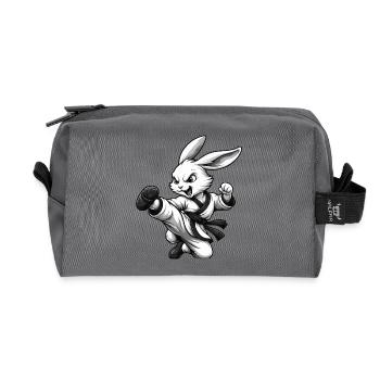 Karate Bunny Dojo Martial Arts Fun Design - Recycled Toiletry Zip Bag - anthracite - Front