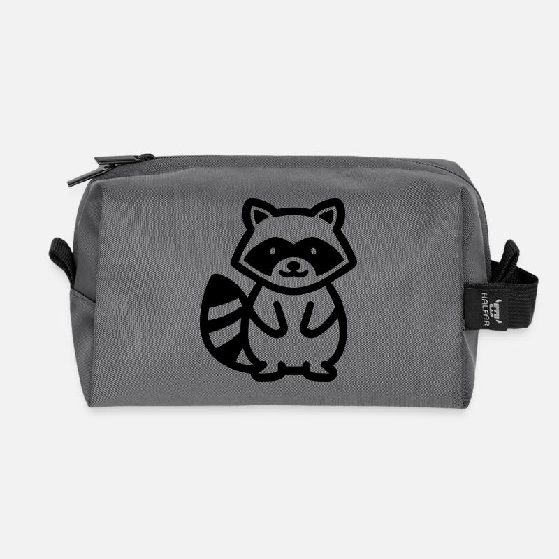 raccoon - Recycled Toiletry Zip Bag - anthracite