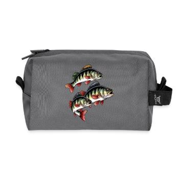 Perch Fishing - Recycled Toiletry Zip Bag - anthracite - Front