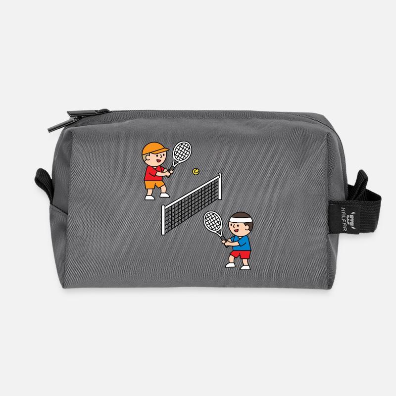 Playing tennis is fun! - Recycled Toiletry Zip Bag - anthracite