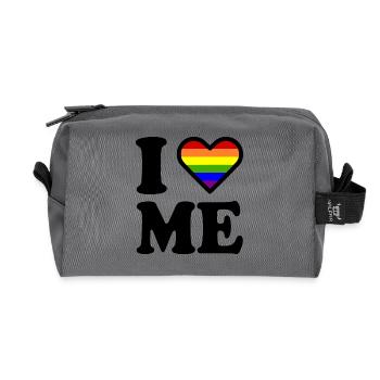 I love me - Recycelte Kulturtasche - Anthrazit - Vorne