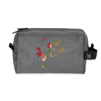 good morning - Recycled Toiletry Zip Bag - anthracite - Front