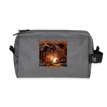 USA Vacation in Texas: Longhorn Caves - Recycled Toiletry Zip Bag - anthracite - Front