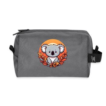 Koala im Herbst Bunte Blätter Laub - Recycelte Kulturtasche - Anthrazit - Vorne