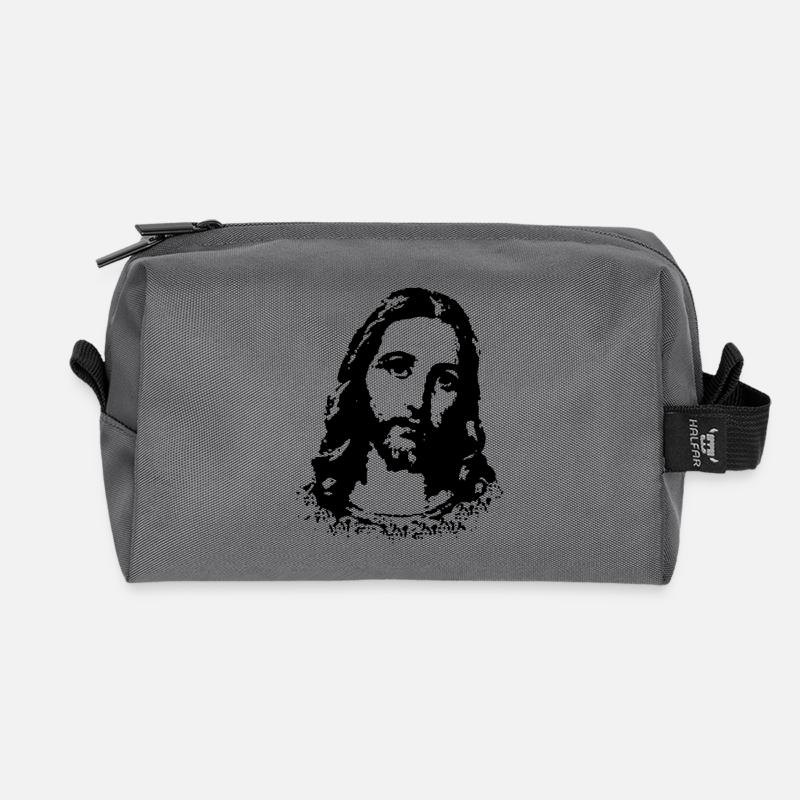 Jesus - Recycled Toiletry Zip Bag - anthracite
