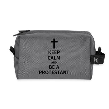 keep calm and be a protestant - Trousse de toilette en tissu recyclé - anthracite - Devant