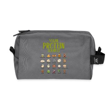Sources de protéines végétaliennes - Trousse de toilette en tissu recyclé - anthracite - Devant