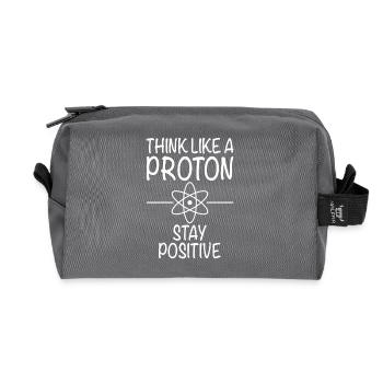 PENSER COMME UN PROTON - Restez positif - Trousse de toilette en tissu recyclé - anthracite - Devant
