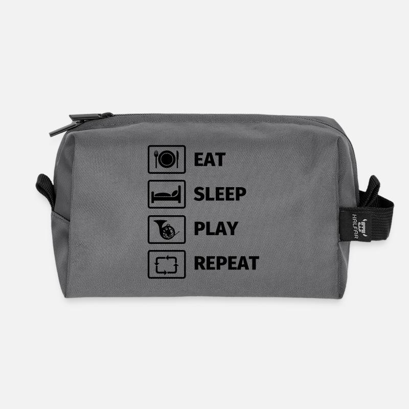 EAT SLEEP HORN REPEAT - Recycelte Kulturtasche - Anthrazit