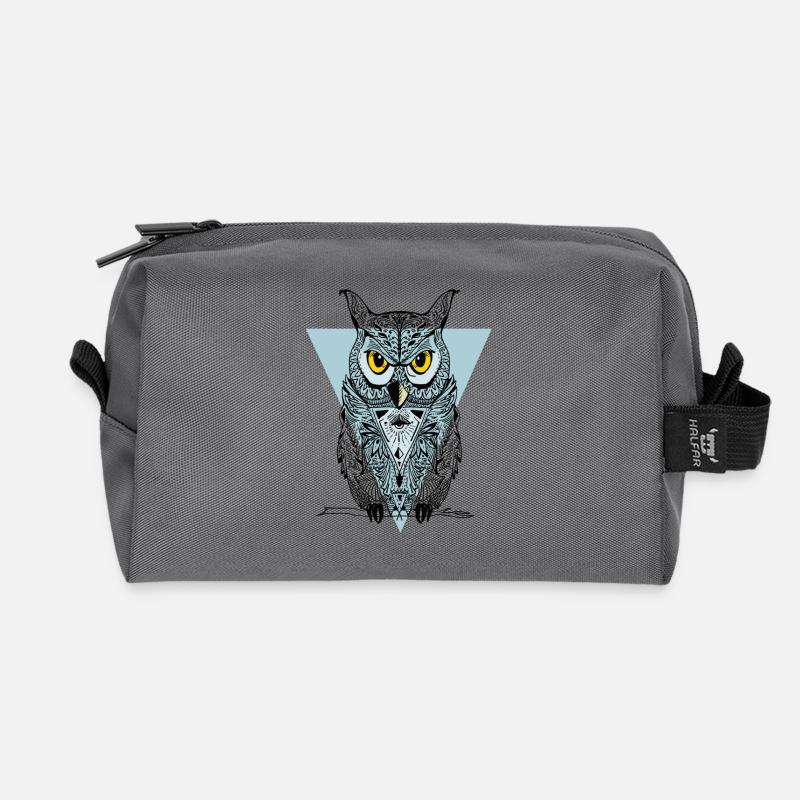 eule Dreieck illuminati Vogel Augen gothic fantasy - Recycelte Kulturtasche - Anthrazit