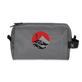 Red Dawn Fuji - Recycled Toiletry Zip Bag - anthracite - Front