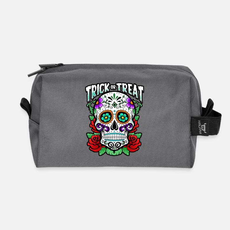 Trick Or Treat - Skull - Halloween - Recycelte Kulturtasche - Anthrazit