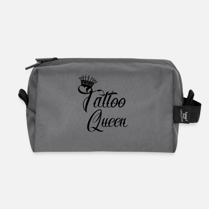 geschenk queen needle tattoo taetowiert addicted - Recycelte Kulturtasche - Anthrazit