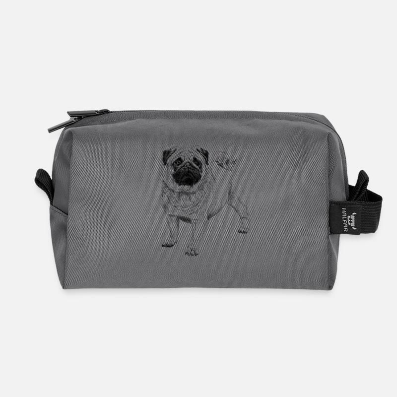 Mops - Recycelte Kulturtasche - Anthrazit