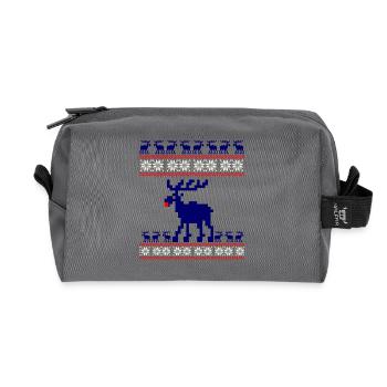 Rennier motif Tricot Hiver Rudolf Élan pixel xma - Trousse de toilette en tissu recyclé - anthracite - Devant