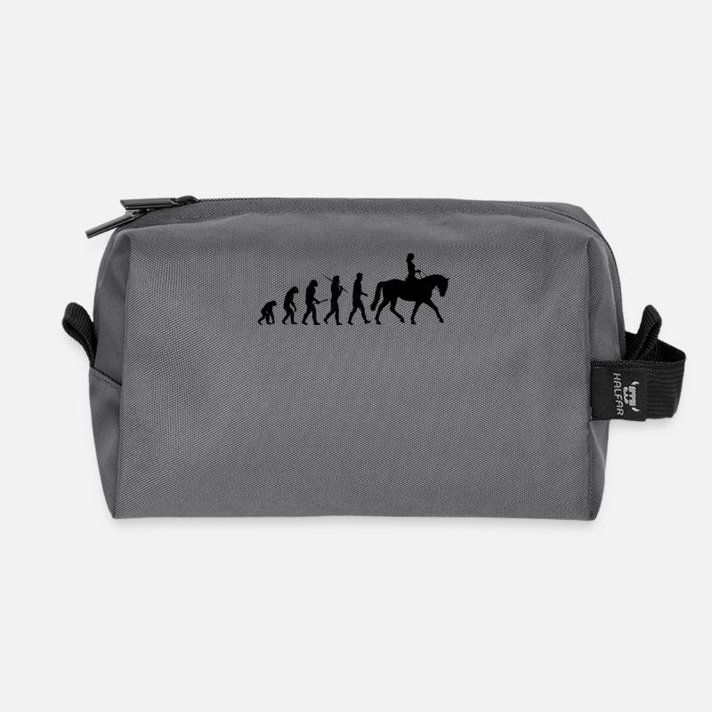 Evolution Reiten, Reitsport Geschenk - Recycelte Kulturtasche - Anthrazit