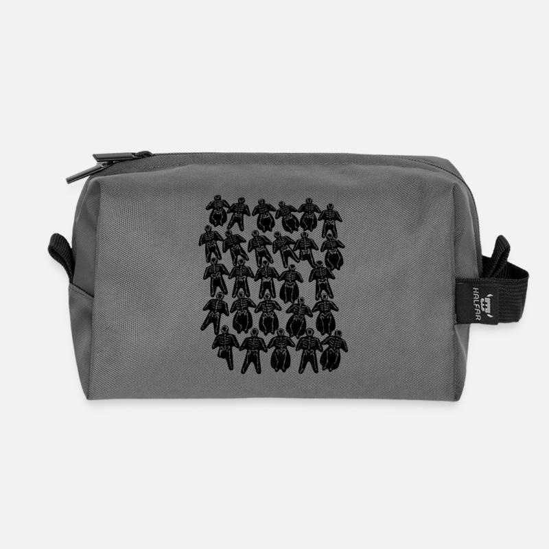 Schlauchblume schwarz - Recycelte Kulturtasche - Anthrazit
