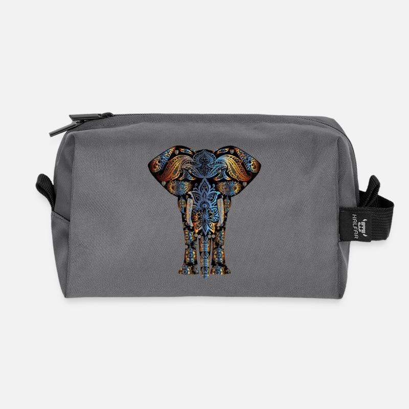 Elefant Symbol bunt - Recycelte Kulturtasche - Anthrazit