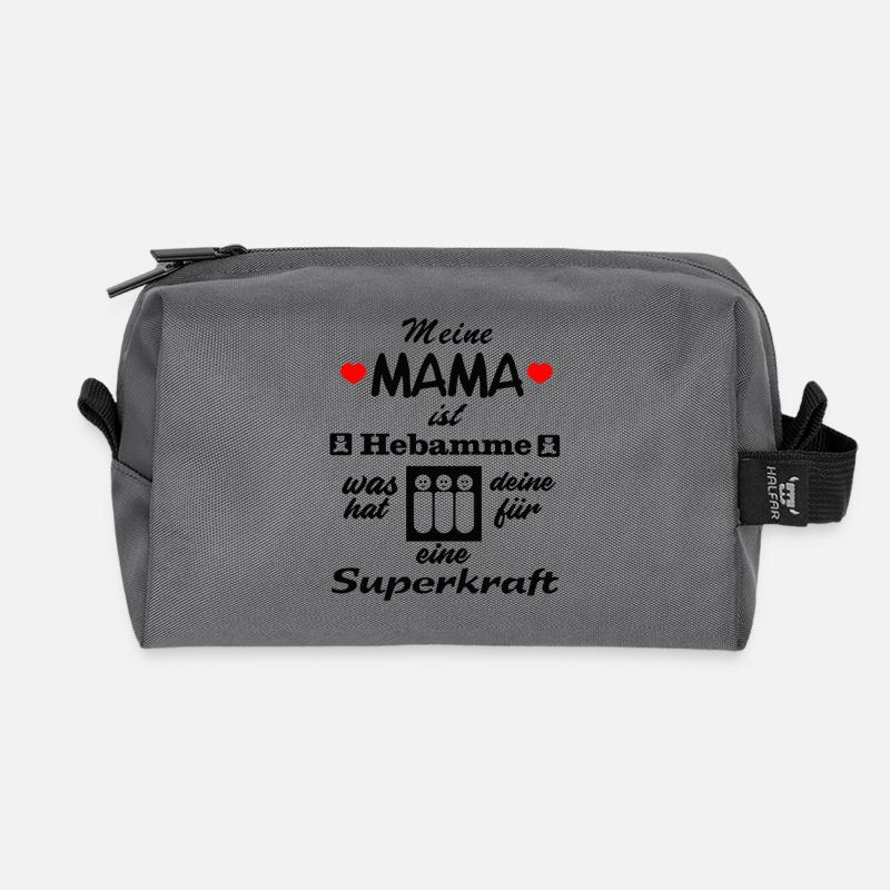 meine MAMA ist HEBAMME - Recycelte Kulturtasche - Anthrazit