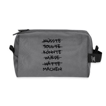 MAKE DO LOSLEGEN BEGIN MOTIVATION SHIRT - Recycled Toiletry Zip Bag - anthracite - Front