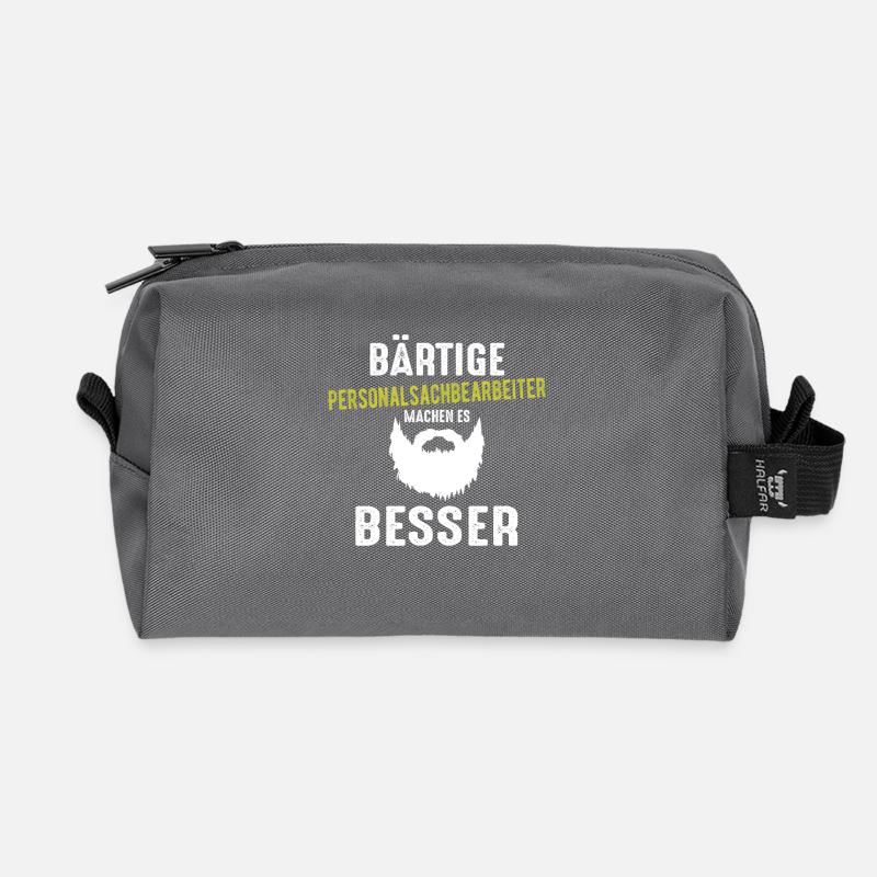 Bärtige Personalsachbearbeiter machen es besser Ge - Recycelte Kulturtasche - Anthrazit