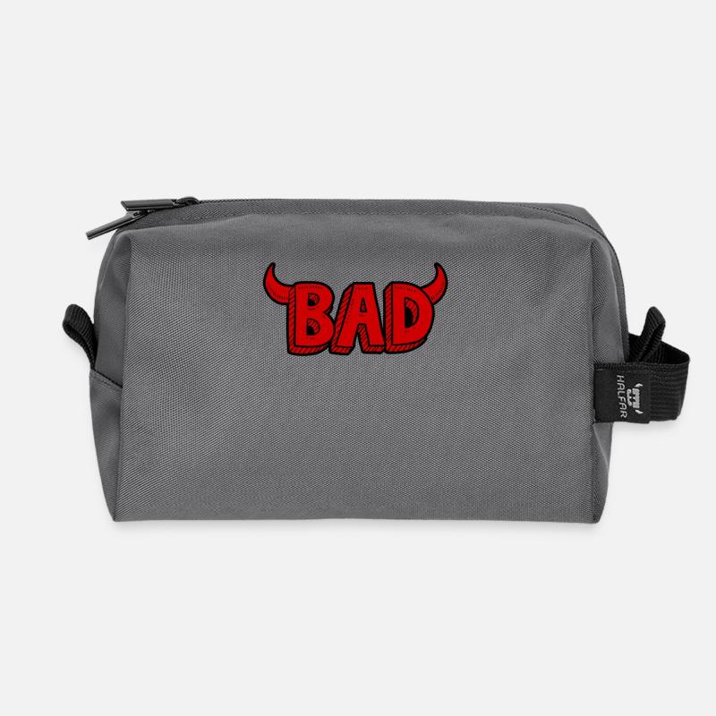 Bad or evil - Recycled Toiletry Zip Bag - anthracite