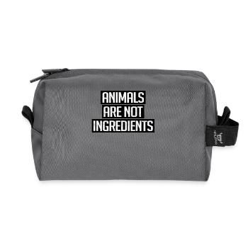 Animals are not ingredients Vegan Vegetarian - Recycelte Kulturtasche - Anthrazit - Vorne