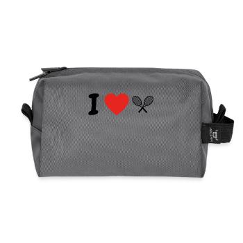 Ich liebe TENNIS png - Recycelte Kulturtasche - Anthrazit - Vorne